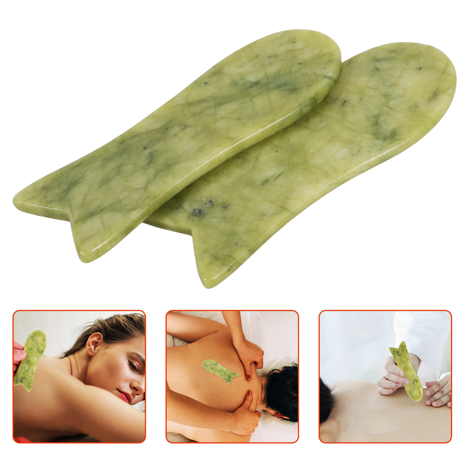 2Pcs Natural Jade Gua Sha Scra - Spa And Wellness recension och pris